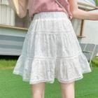 Eyelet Lace Mini A-line Skirt
