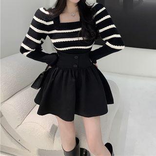 Striped Knit Top / Skort