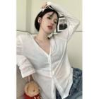 Loose-fit Button-up Light T-shirt