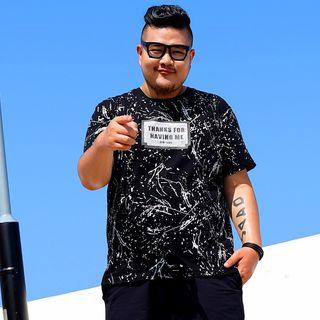 Short-sleeve Splattered Lettering T-shirt