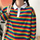 Rainbow Stripe Polo Shirt