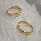 Hoop Stud Earring 1 Pair - A - 176 - Gold - One Size