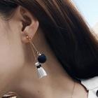 Tassel & Flannel Bead Fringed Earring White - One Size