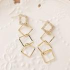 Square Drop Earring 1 Pr - Silver - One Size