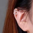 Sterling Silver Layered Ear Cuff 1pc - Silver - One Size