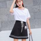 Short-sleeve T-shirt / Mini A-line Skirt / Set