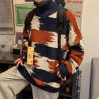Color-block High-neck Sweater