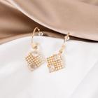 Faux Pearl Alloy Square Dangle Earring E3344 - 1 Pair - As Shown In Figure - One Size