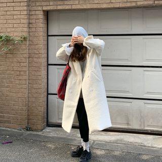Double Breasted Fluffy Long Coat