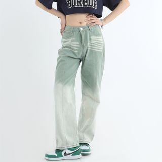 Washed Gradient Loose Fit Jeans