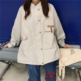 Button Trench Jacket Almond - One Size