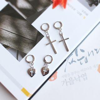 Cross Drop Earring / Heart Drop Earring