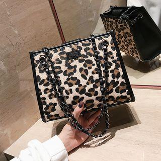 Set: Animal Print Crossbody Bag + Pouch