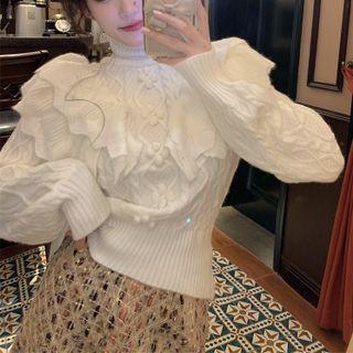 Turtleneck Waffle Sweater