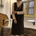 Long-sleeve Turtleneck T-shirt / Sleeveless Midi Dress