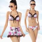 Set: Printed Bikini + A-line Skirt