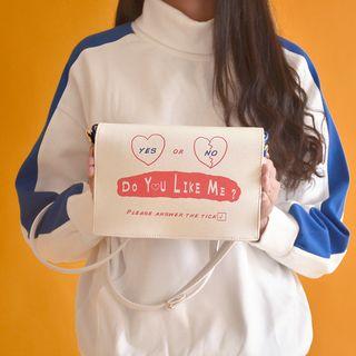Lettering Crossbody Bag White - One Size