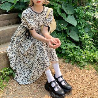 Short-sleeve Floral Print Loose-fit Dress