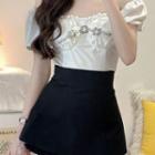 High Waist Frill Trim Shorts