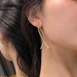 Cross Dangle Earring Silver Needle - As Shown In Figure - One Size