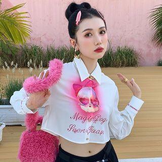 Graphic Print Crop Shirt