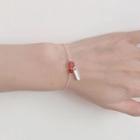 Agate Bead / Faux Crystal Sterling Silver Bracelet (various Designs)