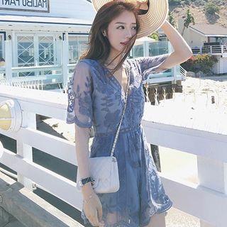 Lace Open-back Playsuit