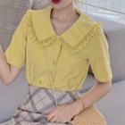 Short-sleeve Lace Ruffle Shirt