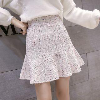 High-waist Tweed Mermaid Skirt