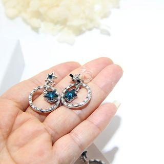 Star Rhinestone Hoop Earring