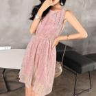 Sleeveless Sequined Mini Dress