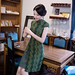 Lace Cap-sleeve Cheongsam