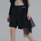 Mesh Overlay Dress Shorts