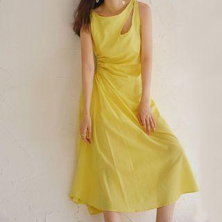 Sleeveless Midi A-line Dress Sheath Dress