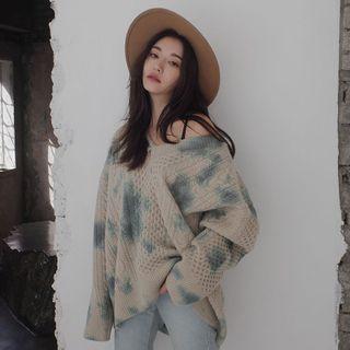 Tie Dye Asymmetric Sweater