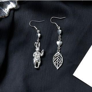 Rabbit Non-matching Drop Earring Silver - One Size