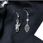 Rabbit Non-matching Drop Earring Silver - One Size