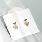 925 Sterling Silver Houndstooth Heart Dangle Earring 1 Pair - Silver - Dangle Earring - Houndstooth - Love Heart - One Size