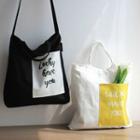 Lettering Pocket Canvas Tote