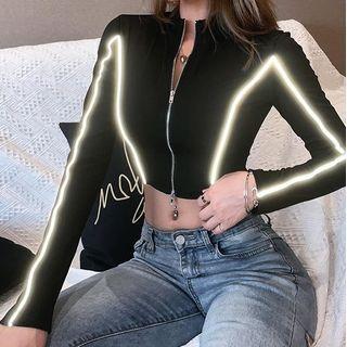 Long Sleeve Zip-up Crop Jacket