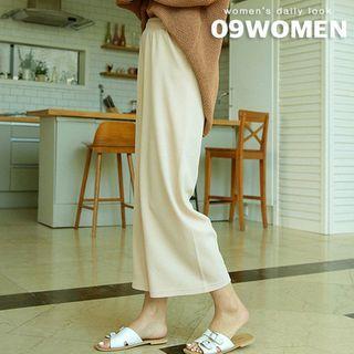 Plus Size Band-waist Textured Pants