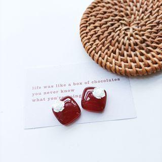 Rose Square Resin Earring