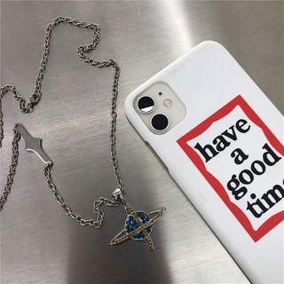 Planet Necklace 1 Pc - Planet Necklace - Silver & Blue - One Size