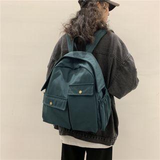 Plain Multi-pocket Backpack