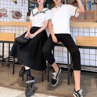 Couple Matching Short-sleeve Top / Pants / Midi A-line Skirt