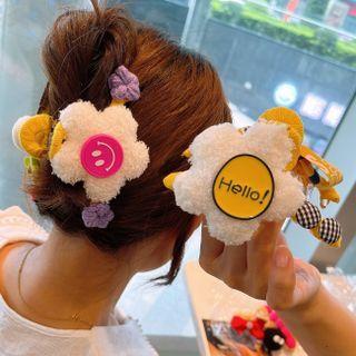 Flower Lettering / Smiley Hair Clamp