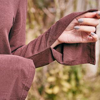 Turtleneck Slit-cuff Long Sleeve T-shirt