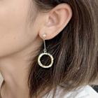 Rhinestone Layered Hoop Dangle Earring Gold - 1 Pair - One Size
