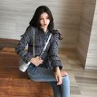 Plaid Color-block Blazer