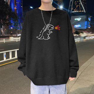 Cartoon Dinosaur Print Sweater